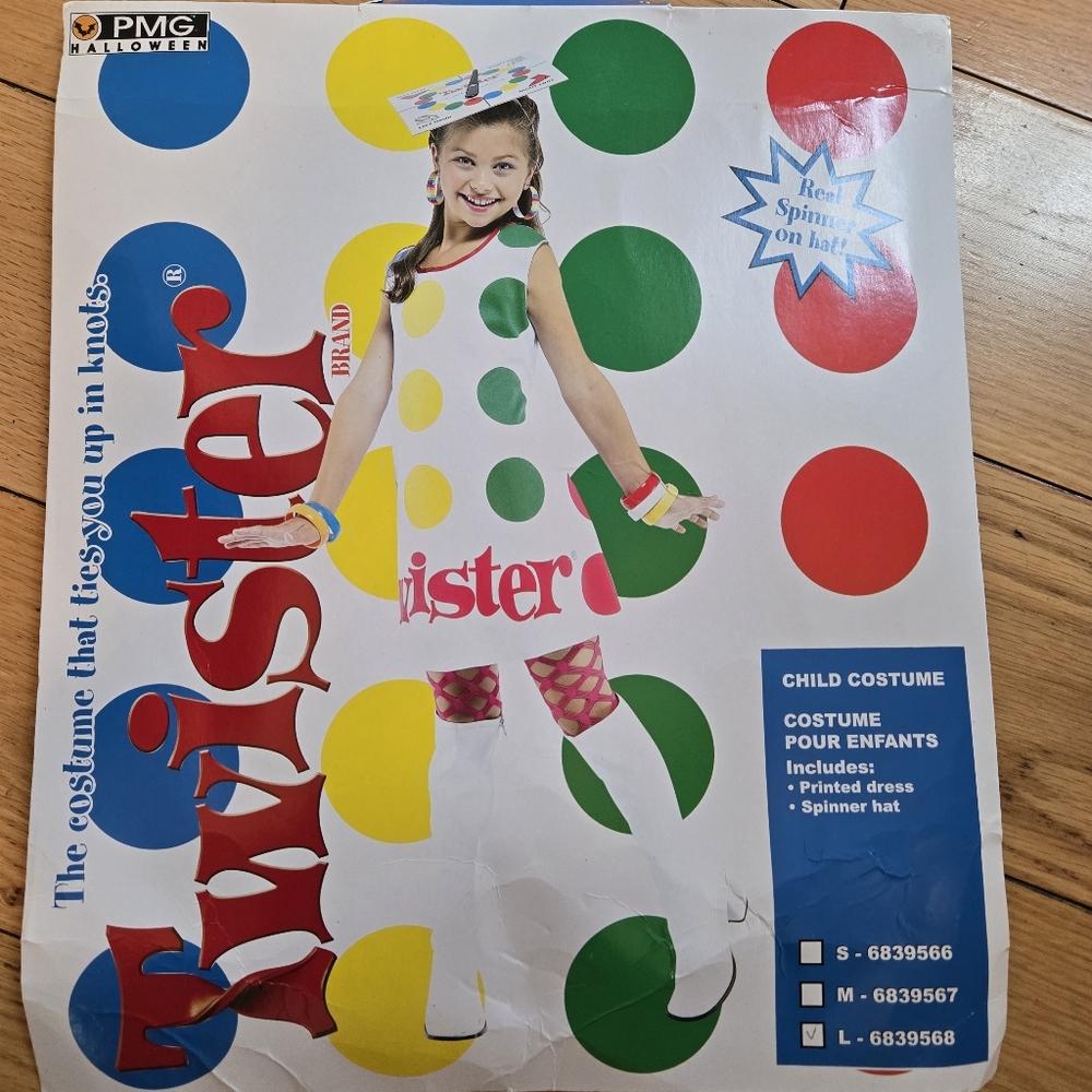PMG Twister Halloween Costume Girl's L Dress Children’s Board Game Silly Color